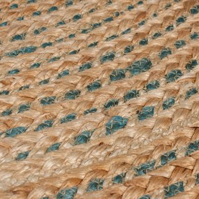 Tappeto rotondo in iuta di colore blu-naturale ø 133 cm Capri - Flair Rugs