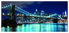 Stampa su tela Brooklyn luci azzurre, multicolore 140 x 70 cm