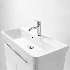 Mobile bagno sospeso 70 cm bianco lucido con armadietto a specchio Clip