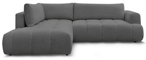 Divano angolare grigio scuro allungabile e con contenitore (penisola a sinistra/a L) Fuji – Bobochic Paris