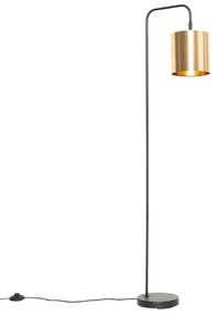 Lampada da terra moderna nera con oro - Lofty