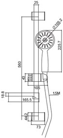 New Line Asta Doccia In Acciaio Con Portasapone E Doccetta 1jet Con Flessibile Inox 150cm Cromo