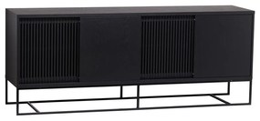 Cassettiera bassa nera in rovere 188x75 cm Ende - Woodman