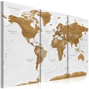 Quadro World Map  White Poetry  Colore Marrone, Dimensioni e Misure 120x80