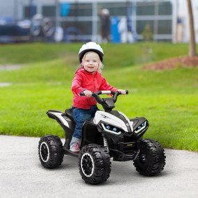 Quad Elettrico per Bambini 12V Ruote Larghe con Sospensioni e Fari LED Bianco...