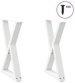 Gambe Per Tavolo Da Pranzo 2 Pz Bianco 50x(72-73,3) Cm Acciaio /