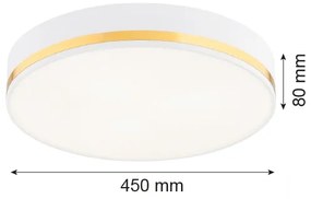 Argon 6138 - Plafoniera AMORE 3xE27/15W/230V diametro 45 cm bianco/oro