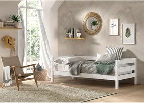 Letto da bambini estraibile bianco in pino massiccio con rete inclusa 90x200 cm Margrit – Vipack