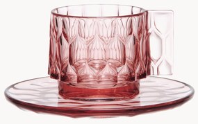 Tazzine da caffè e piattini con motivo strutturato Jellies 4 pz