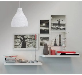 Lampadario Natura Zephir bianco paralume bianco E27 Ø41cm LUSSIOL