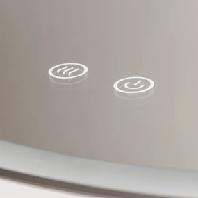 Brilagi-LED dimmerabile, specchio riscaldato con illuminazione integrata ALU PRO, LED 18W/230V, Ø 60 cm, IP44, finitura cromo lucido