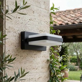 Applique LED 12W Rettangolare per esterni a Luce Diffusa IP54 Nera Colore Bianco Naturale 4.000K