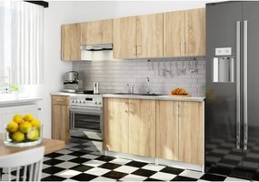 Cucina Lineare 240 Cm Moderna Componibile Rovere Effetto Legno Tania