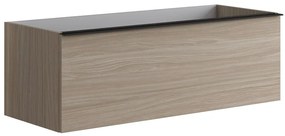 Mobile da bagno sospeso sotto lavabo L 120 x H 40 x P 45.5 cm olmo opaco, 2 cassetti Pixel plain