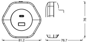 Osram - Lampada orientativa a LED da presa con USB LUNETTA LED/15W/230V