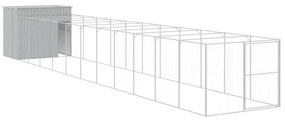 Casetta cani corsa grigio chiaro 214x1273x181cm acciaio zincato
