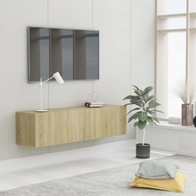 Mobile Porta Tv Rovere Sonoma 120x30x30 Cm İn Legno Multistrato /
