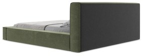 Letto matrimoniale imbottito verde con contenitore e rete inclusi 180x200 cm Noho – Makamii