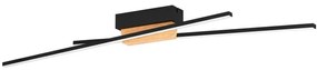 Plafoniera LED Panagria, nero 93.5x7.5 cm, luce calda dimmerabile, 3120 lumen EGLO