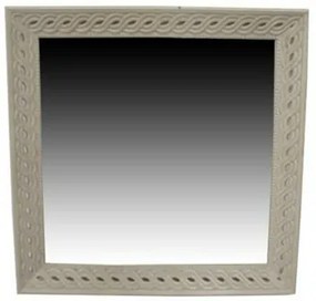 Specchio da parete Home ESPRIT Bianco Naturale Legno di mango Romantico 92 x 6 x 92 cm