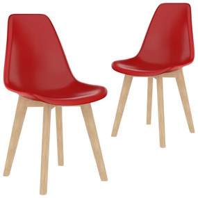 Sedie Da Pranzo 2 Pz Rosse İn Plastica /