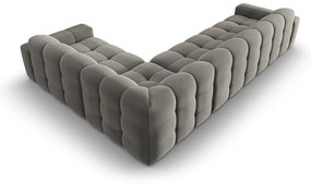 Divano angolare in velluto grigio (angolo destro) Kendal - Micadoni Home