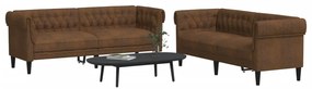 Set Di Divani 2 Pz Marrone İn Tessuto /