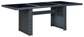 Set da Pranzo da Giardino 9pz e Cuscini Polyrattan Grigio Scuro