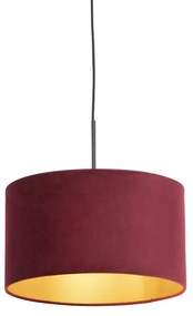 Lampada sospensione velluto rosso 35 cm - COMBI