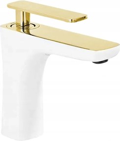 Mexen Indus rubinetto da lavabo, bianco/oro - 744600-25
