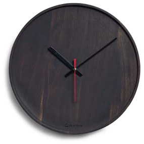 Kave Home - Orologio da parete Zakie in legno massiccio di acacia con finitura nera Ã˜ 30 cm