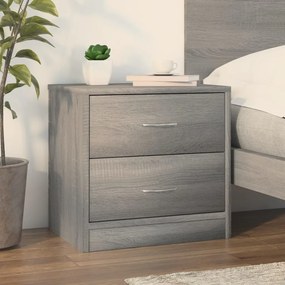 Comodino Grigio Sonoma 40x30x40 Cm İn Truciolato /