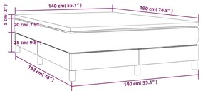 Giroletto a Molle con Materasso Crema 140x19 cm in Tessuto