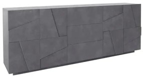 Credenza PING Moderna con 4 Ante Battenti e 3 Cassetti in Ardesia