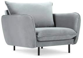 Poltrona in velluto grigio chiaro Vienna - Cosmopolitan Design