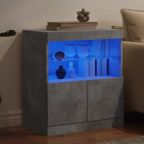 Credenza con luci led grigio cemento 60x37x67 cm