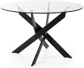 Tavolo da pranzo rotondo con piano in vetro 120x120 cm Ruth - Marckeric