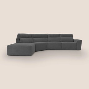 Clark Divano angolare con opzione relax elettrico in tessuto smacchiabile impermeabile T17