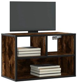 Mobile Tv Rovere Fumo 60x31x39,5 Cm Legno Multistrato E Metallo /
