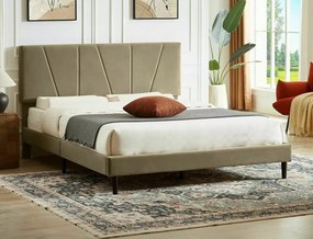 Letto Savana in velluto beige - Blu28 160x200 cm