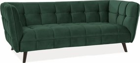 Divano Castello 3 in velluto verde - Blu78/wenge
