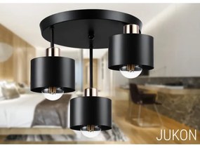 Lampadario a sospensione con supporto rigido 3xE27/35W/230V diametro 30 cm nero/oro