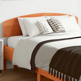 Testiera Marrone Cera 135 Cm İn Legno Massello Di Pino /