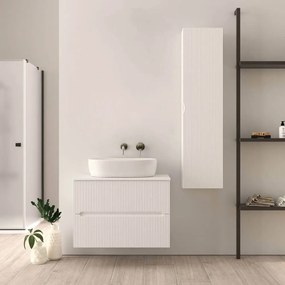 Mobile da bagno 80 cm cannettato bianco opaco Palermo