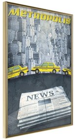 Poster  Metropolis News  Cornice Quadri Cornice d'oro, Larghezza x Altezza Home decor 20x30