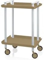 Carrello ausiliario LEKY, struttura grigia, 2 ripiani, colore beige