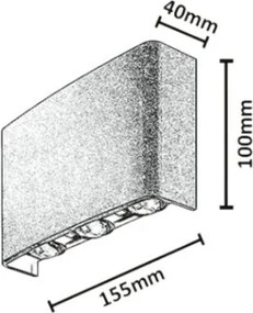 Rabalux 77192 - Applique da parete per esterni LED PORTEL 5W/230V 2000/2700/4000K IP65