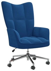 Sedia relax blu in velluto