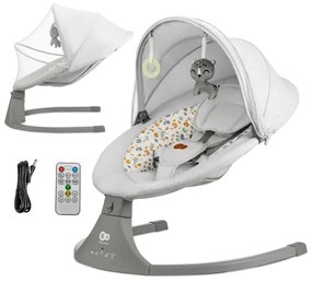 KINDERKRAFT - Altalena per bambini con melodia 2in1 LUMI grigio chiaro
