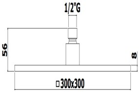 Paffoni Syncro King Zsof078no Soffione Quadro 30x30 Cm Con Snodo In Metallo Nero Opaco